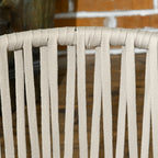 Boho-tyyliset terassituolit punotulla istuinkuorella ja tyynyillä, 2 kpl, beige