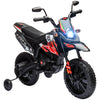 Lasten sähkömoottoripyörä Aprilia 12V, tukipyörät, iskunvaimentimet, USB, 3–8 v, punainen
