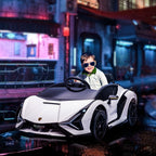 Lasten sähköauto Lamborghini Sián SUV 12V, kaukosäädin ja musiikki, 3–5 v, valkoinen