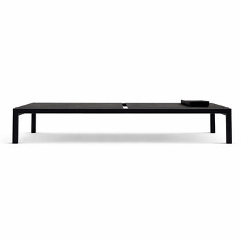 Solstol 195 x 65 x 35 cm – aluminiumram, textilene-tyg, nackkudde, svart