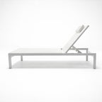Solstol 165 x 65 x 35 cm – aluminiumram, textilene-tyg, nackkudde, vit