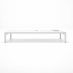 Solstol 165 x 65 x 35 cm – aluminiumram, textilene-tyg, nackkudde, vit