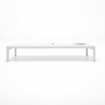 Aurinkotuoli 195 x 65 x 35 cm – alumiinirunko, textilene-kangas, niskatyyny, valkoinen