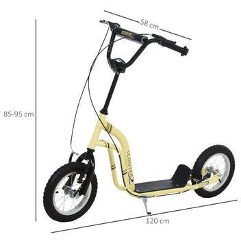 Potkulauta 12" ilmarenkailla ja kaksoisjarruilla, säädettävä ohjaustanko, 5 v+, beige