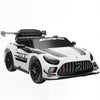 Lasten sähköauto Mercedes-AMG 12V, kaukosäädin, LED ja langaton musiikki, 3–8 v, valkoinen