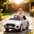 Lasten sähköauto Audi Q8 e-tron Sportback 12V, kaukosäädin, jousitus, 3–5 v, valkoinen