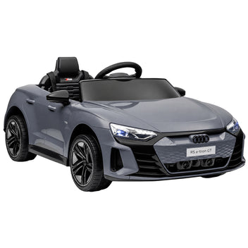 Lasten sähköauto Audi RS e-tron GT, kaukosäädin, turvavyö ja valot, 3–5 v, harmaa