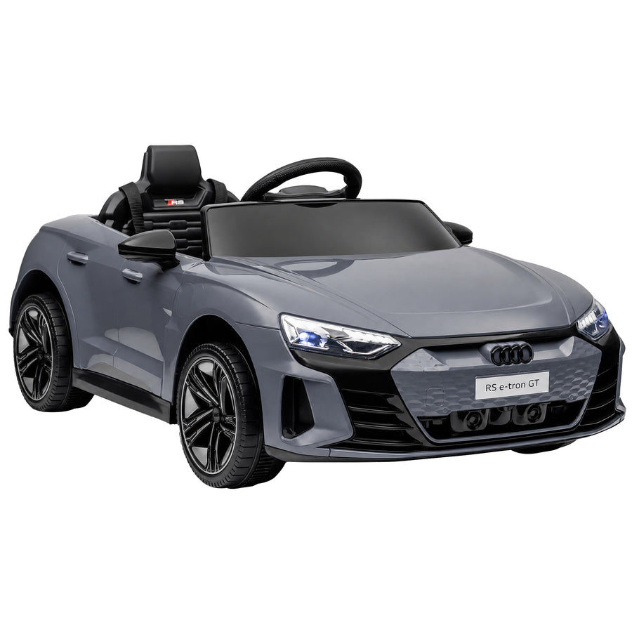 Lasten sähköauto Audi RS e-tron GT, kaukosäädin, turvavyö ja valot, 3–5 v, harmaa