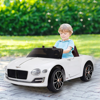 Lasten sähköauto Bentley GT, kaukosäädin, MP3 ja LED-valot, 3–5 v, valkoinen
