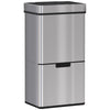 Sensoriroskakori lajitteluun 47 l + 2 x 12,5 l, kolme lokeroa, ruostumaton teräs, hopea