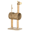 Kirahvin muotoinen kissan raapimispuu tunnelilla, 101 cm, beige