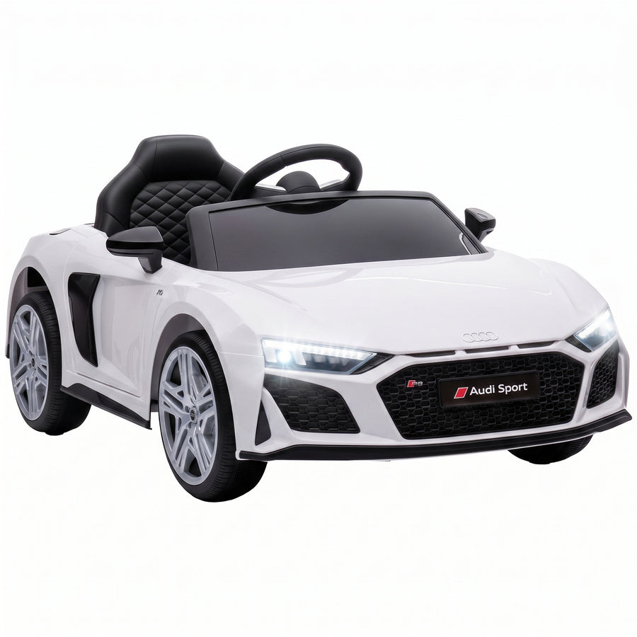 Lasten sähköauto Audi R8 Spyder, litiumakku, kaukosäädin, takajousitus, 3–6 v, valkoinen