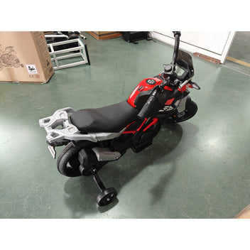 Lasten sähkömoottoripyörä BMW G 310 GS 12V litiumakulla, kahvakaasu, tukipyörät, punainen