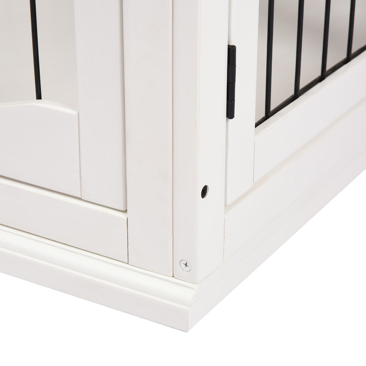 Koiran häkkipöytä kahdella ovella, MDF ja metalli, 30 kg asti, 81 x 58,5 x 66 cm, valkoinen