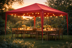 Pohjola Garden Juhlateltta / Paviljonki irrotettavilla sivuilla 3x4m PE, Punainen