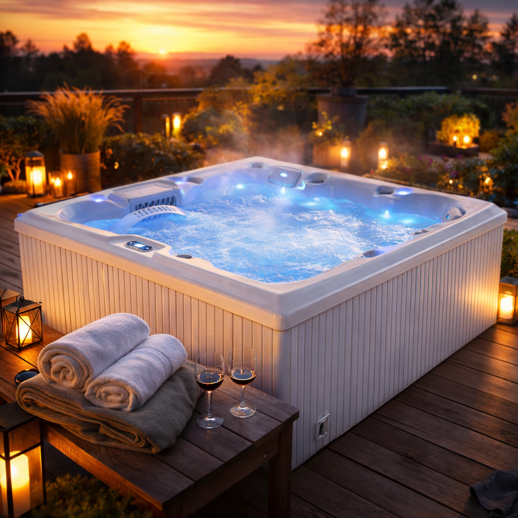 LUXUS Ulkoporeallas 215x215 cm, Pystypaneelit, 55 suutinta, LED-valot