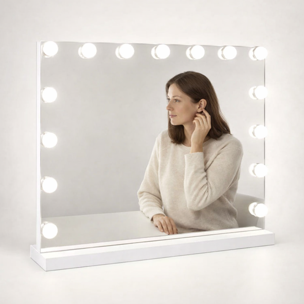 Pohjola Indoor Hollywood Meikkipeili Valoilla, Pöytä- ja Seinäkiinnitys, 58 x 46 x 12 cm