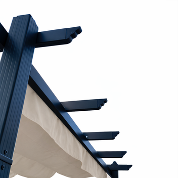 Pergola 3 x 3 m – liukuva kattokangas, alumiinirunko, 250 g PU-kangas, beige