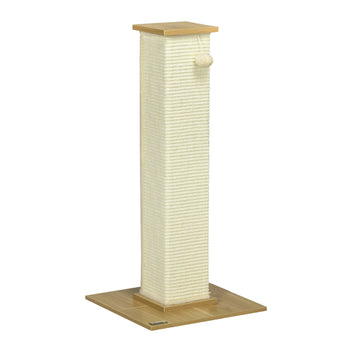 Korkea kissan raapimispylväs sisalköydellä ja pallolla, 80 cm, tammi/kerma