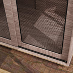 Koiran häkkikaappi purunkestävällä ristikolla, kaksi lukittavaa ovea, 98 x 60 x 78 cm, pähkinä