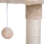 Kissan raapimispuu riippumatolla ja kolmella sisalpylväällä, 70 cm, beige