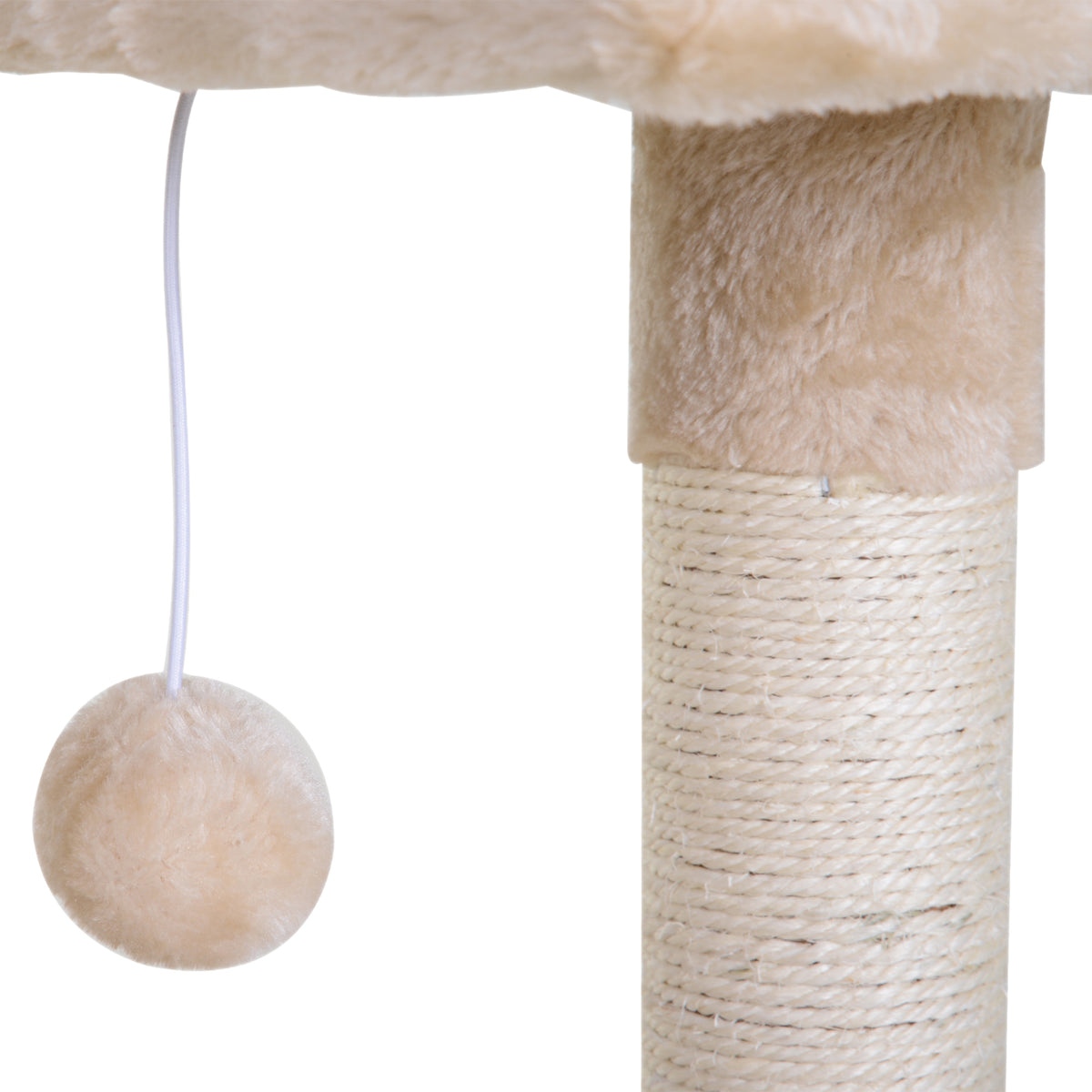 Kissan raapimispuu riippumatolla ja kolmella sisalpylväällä, 70 cm, beige