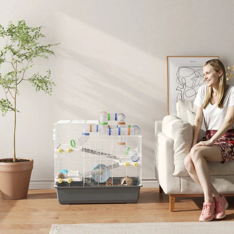 4-tasoinen hamsterin häkki tunnelsysteemillä 78 x 45 x 73 cm