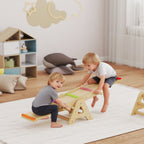 Lasten keinulauta ja tasapainopuomi 2-in-1, puu, 133 x 38 x 24 cm, 2–4 v