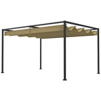 Pergola liukukatolla, 2,98 x 2,13 m, khaki
