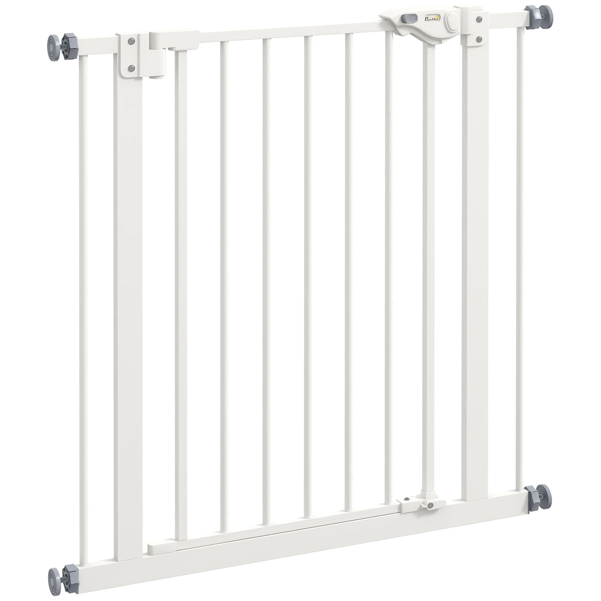 Koiraportti ilman porausta, automaattisesti sulkeutuva, leveys 74–80 cm, metalli, valkoinen