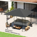 Paksu varakatto 3 x 3 m paviljonkiin, Oxford 370 g/m², UPF30+, harmaa
