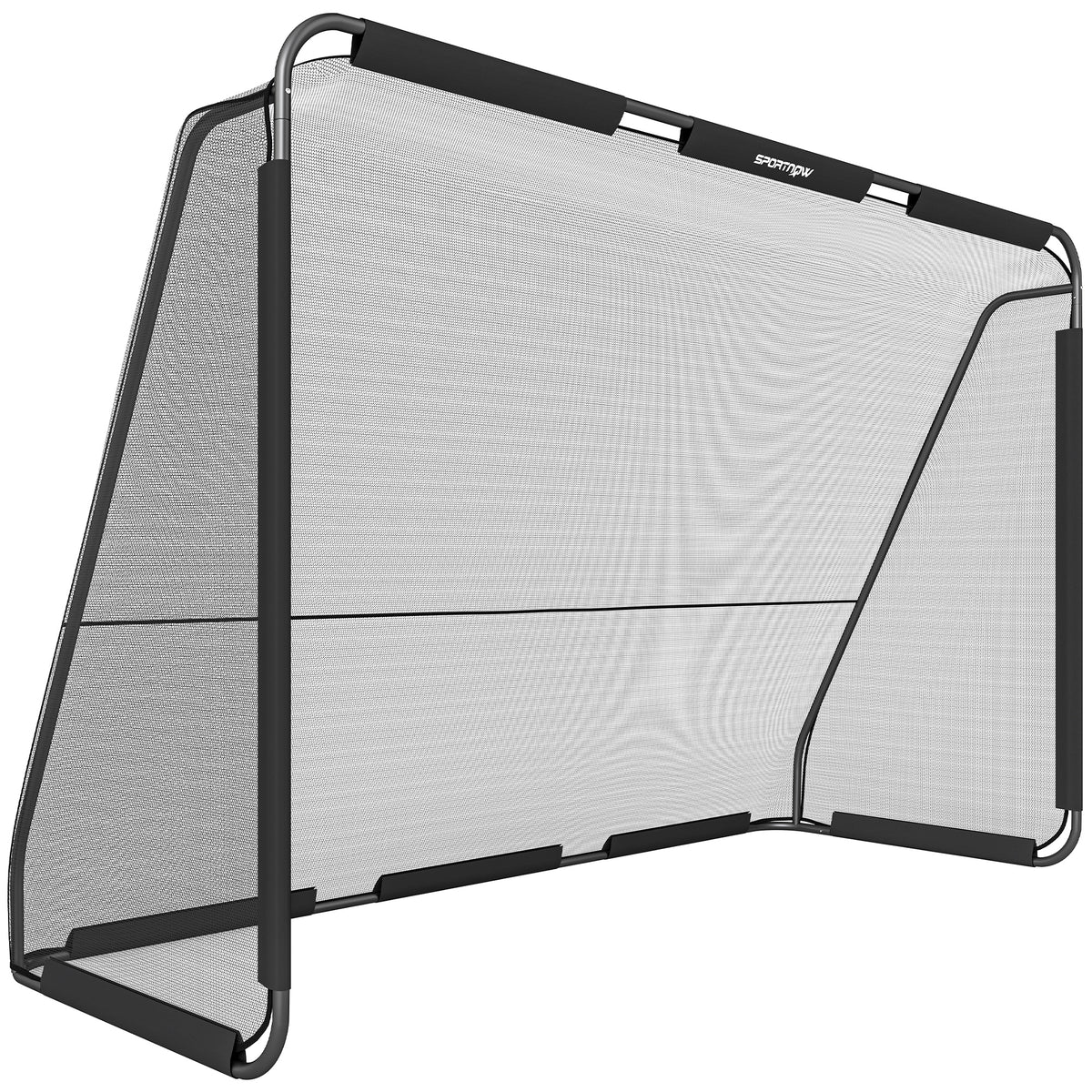 Jalkapallomaali 300 x 200 cm tiheällä polyesteriverkolla, pyöristetyt kulmat, musta