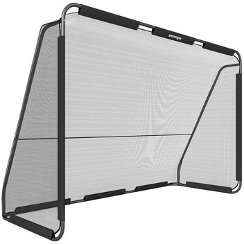 Jalkapallomaali 300 x 200 cm tiheällä polyesteriverkolla, pyöristetyt kulmat, musta
