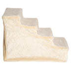 Lemmikin portaat 4 askelmaa, pestävä pluchepäällinen, 5 kg asti, korkeus 44 cm, beige