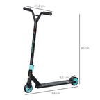 Temppupotkulauta alumiinia, 100 mm PU-pyörät, freestyle, 14 v+, vihreä