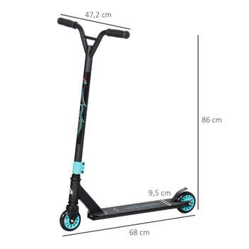 Temppupotkulauta alumiinia, 100 mm PU-pyörät, freestyle, 14 v+, vihreä