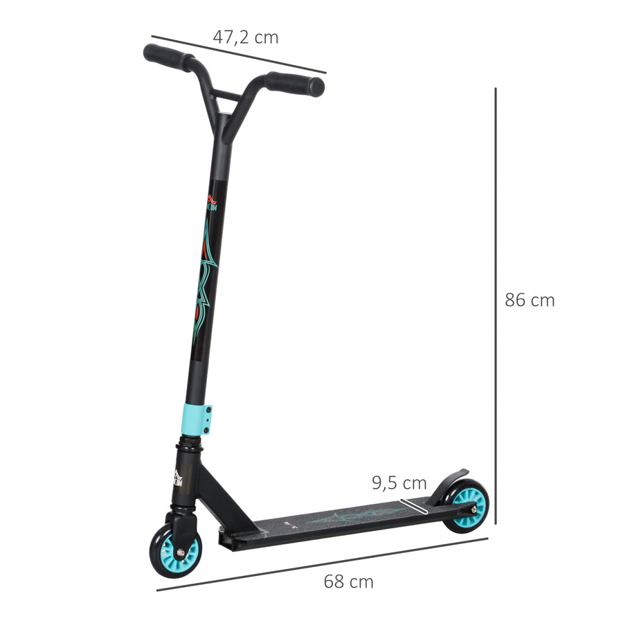 Temppupotkulauta alumiinia, 100 mm PU-pyörät, freestyle, 14 v+, vihreä