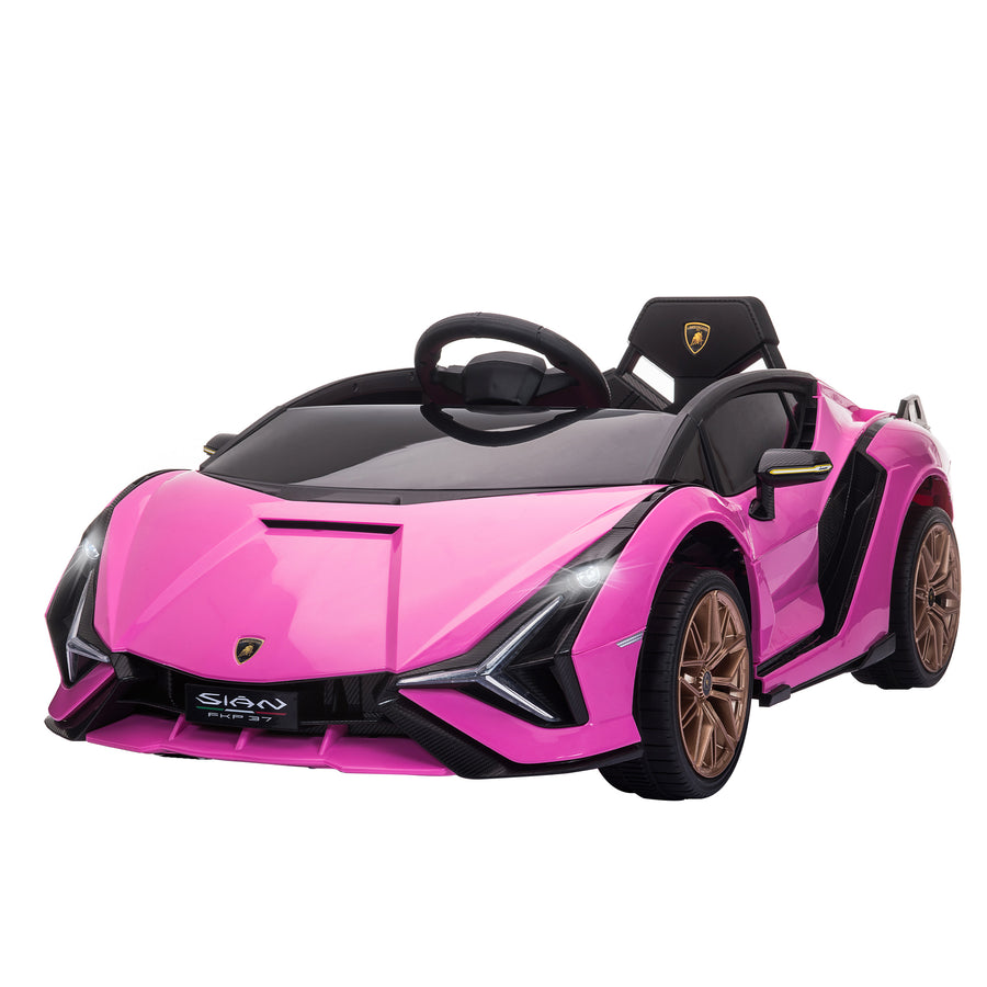 Lasten sähköauto Lamborghini Sián SUV 12V, kaukosäädin ja musiikki, 3–5 v, pinkki