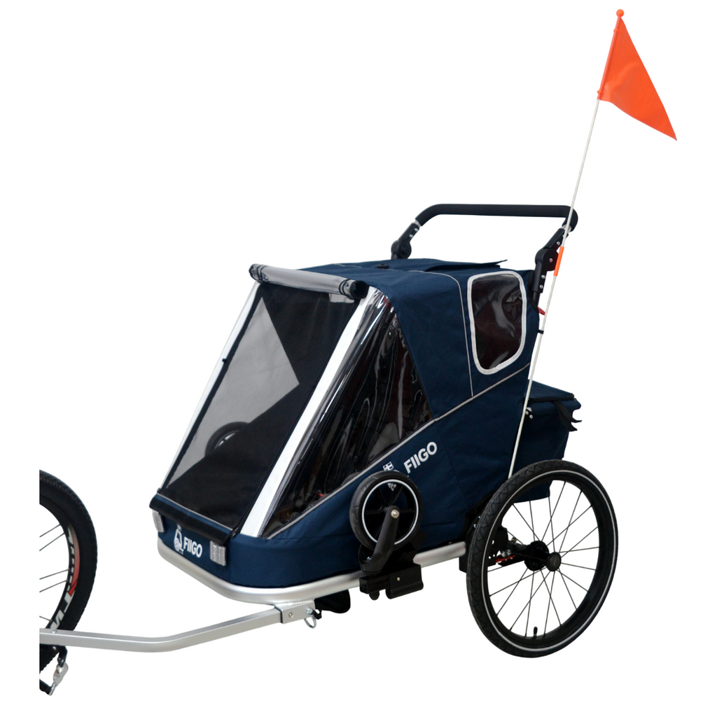 Fiigo Polkupyörän Peräkärry 2 Lapselle, Navy