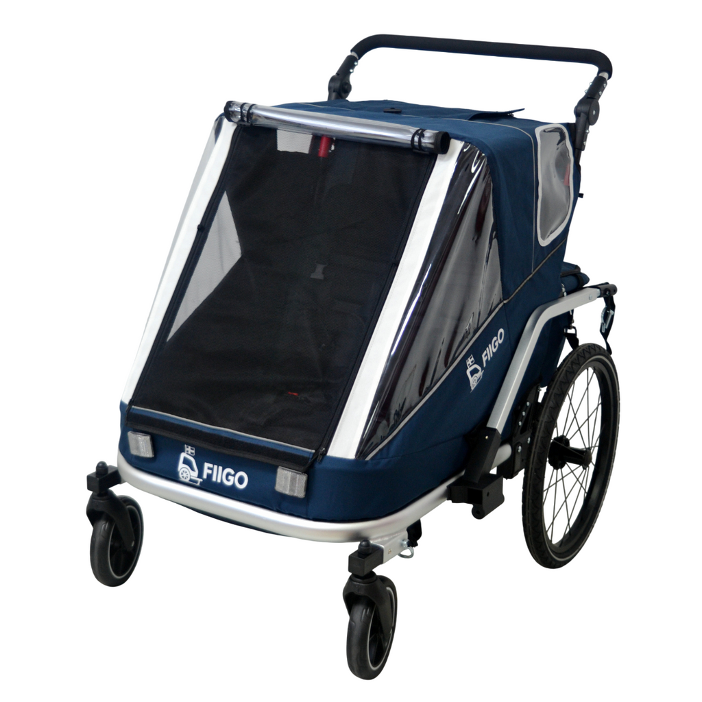 Fiigo Polkupyörän Peräkärry 2 Lapselle, Navy