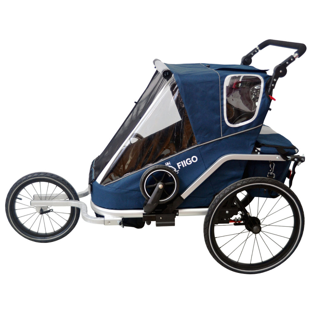 Fiigo Polkupyörän Peräkärry 2 Lapselle, Navy