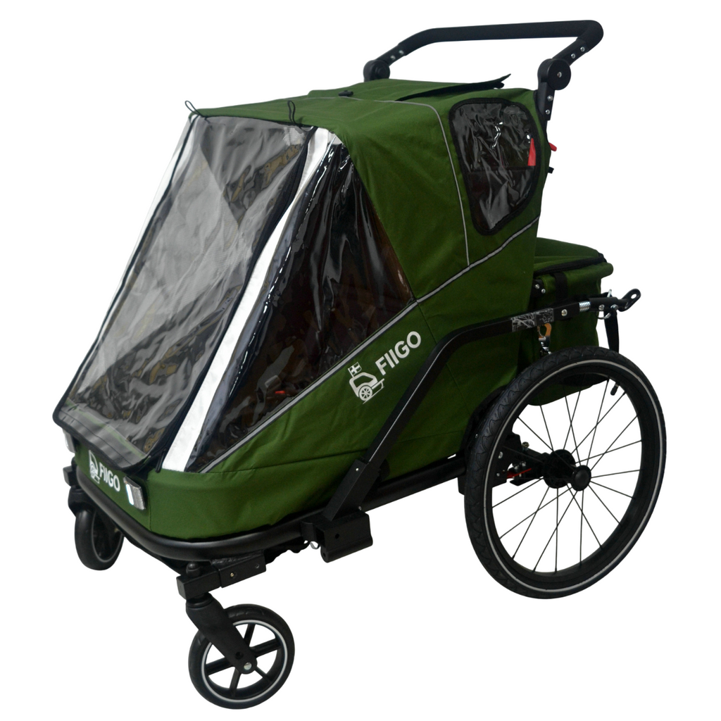 Fiigo Polkupyörän Peräkärry 2 Lapselle, Army