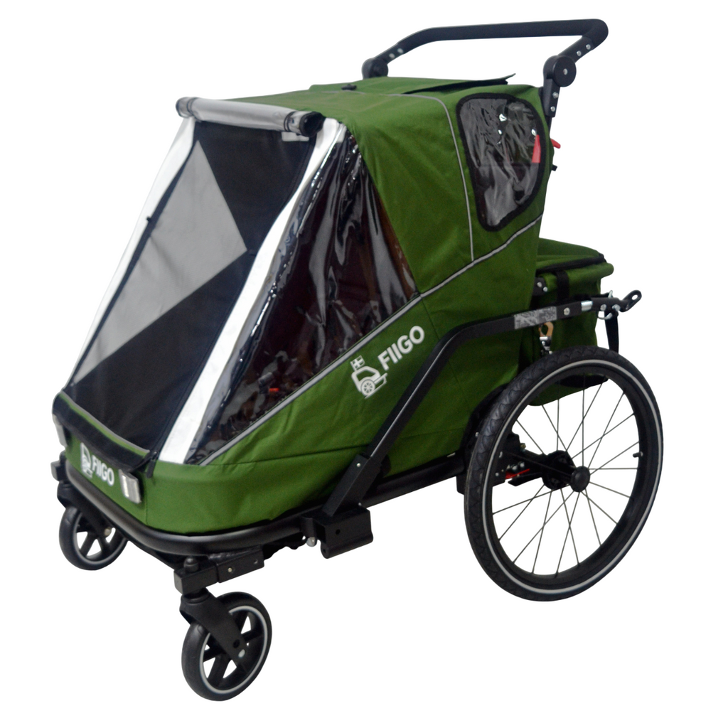 Fiigo Polkupyörän Peräkärry 2 Lapselle, Army