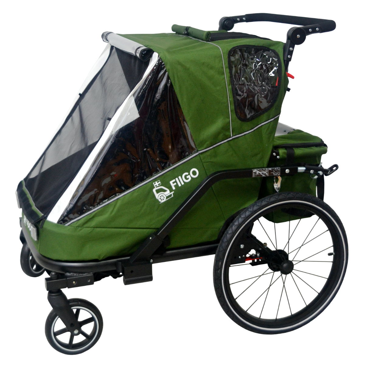 Fiigo Polkupyörän Peräkärry 2 Lapselle, Army