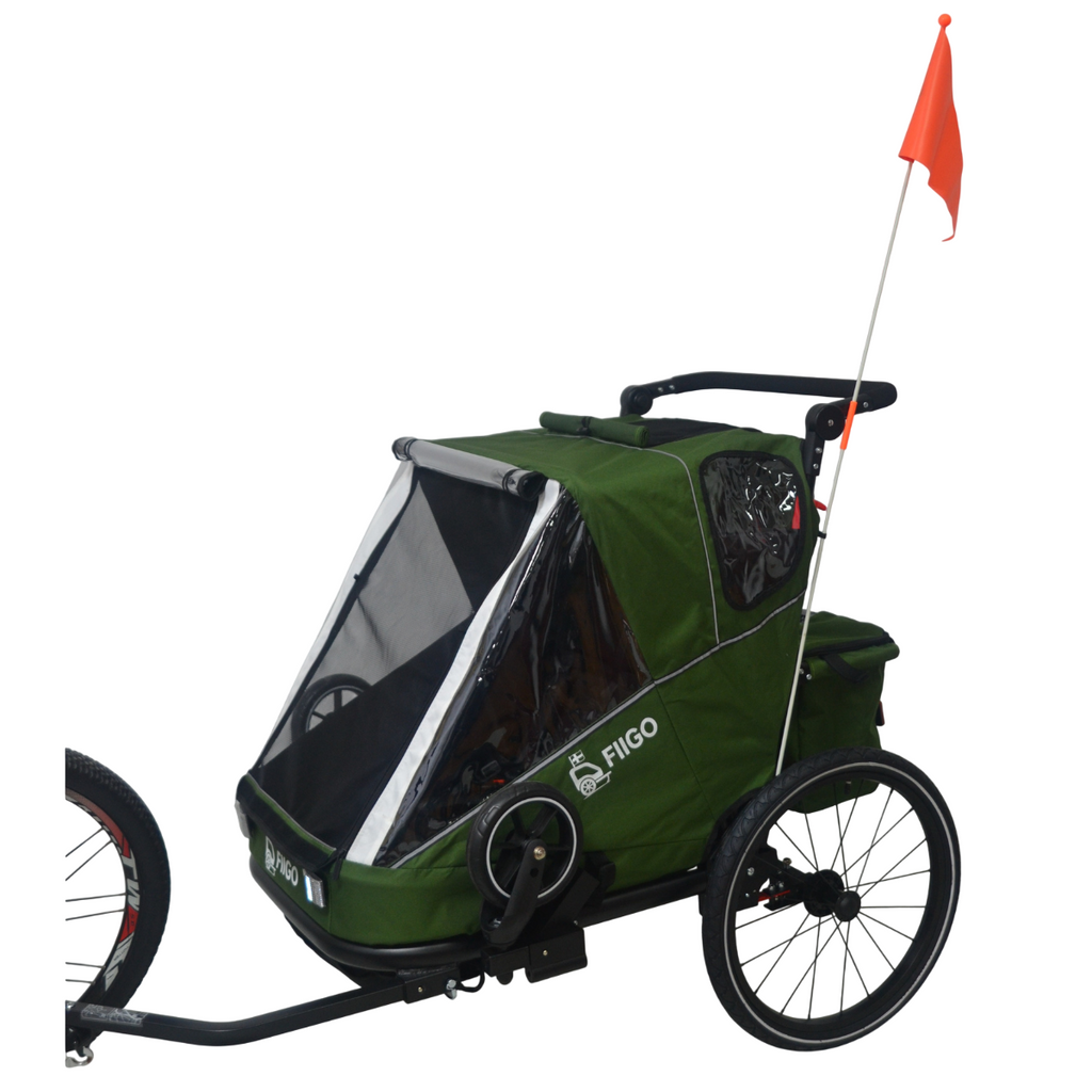 Fiigo Polkupyörän Peräkärry 2 Lapselle, Army