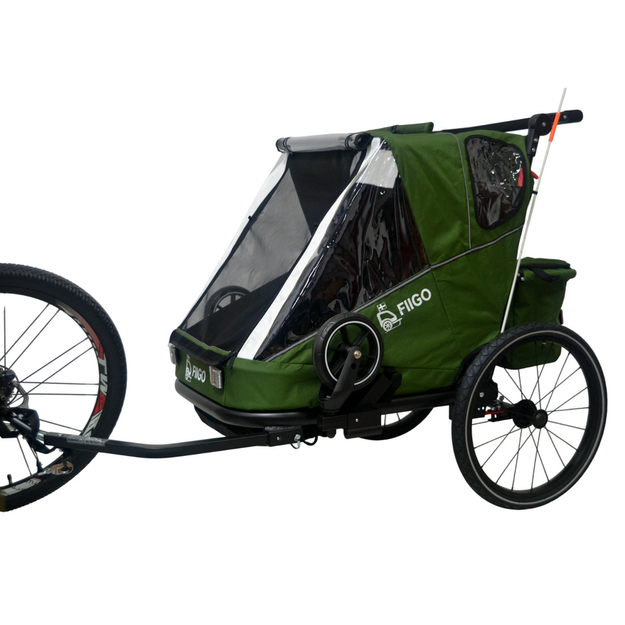 Fiigo Cykelkärra för 1–2 barn, grön