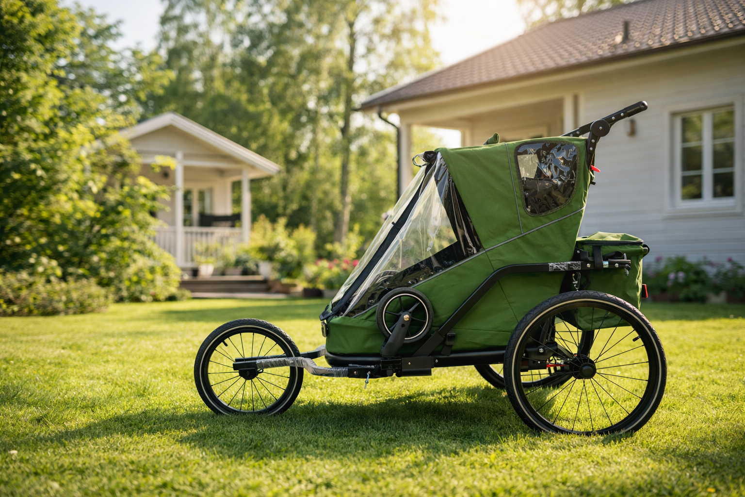 Fiigo Polkupyörän Peräkärry 2 Lapselle, Army