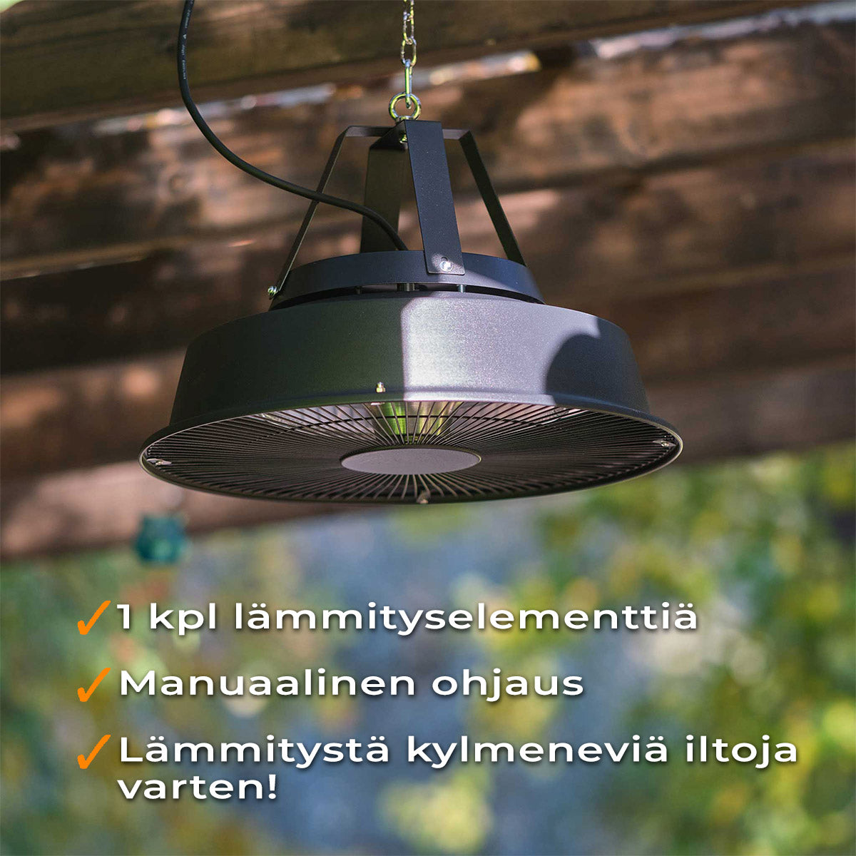 FORNORTH TERASSILÄMMITIN CEILING HEATER COMFORT 1500W, MUSTA