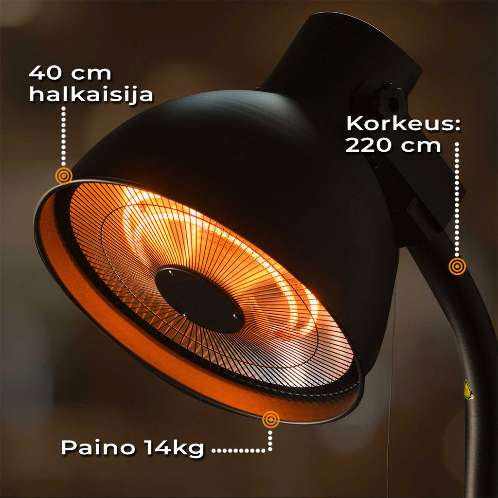 FORNORTH TERASSILÄMMITIN STANDING HEATER DELUXE 2000W, MUSTA