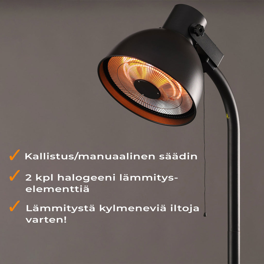 FORNORTH TERASSILÄMMITIN STANDING HEATER DELUXE 2000W, MUSTA